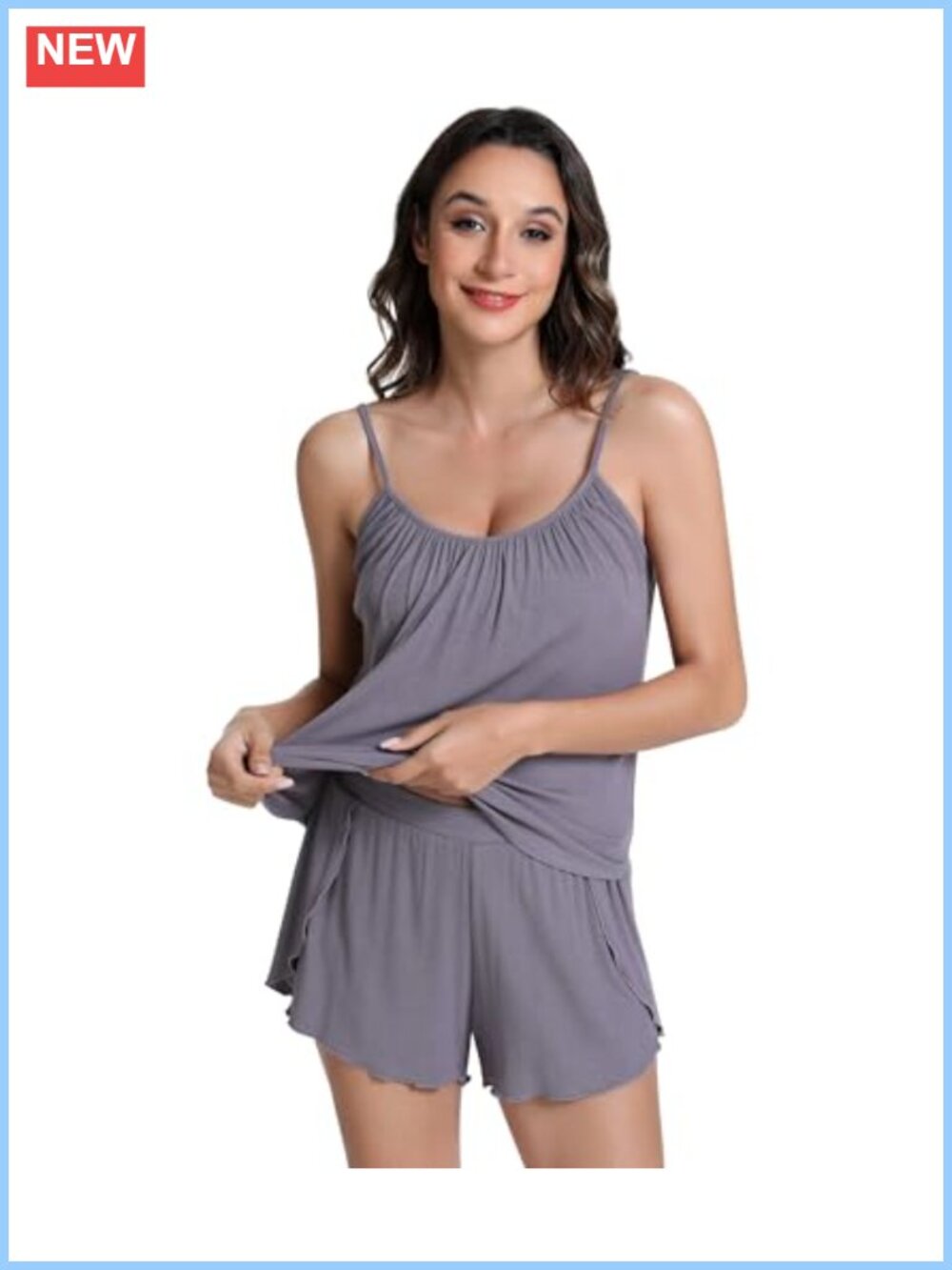 Bamboo Viscose Cami Pajama Set Sleeveless Shorts Sleepwear